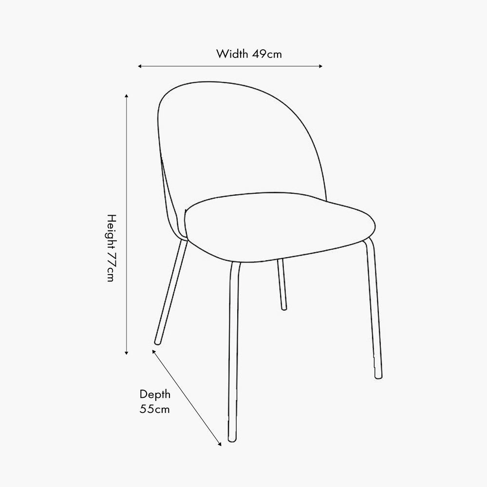 Turi Pebble Grey Linen & Black Metal Dining Chair
